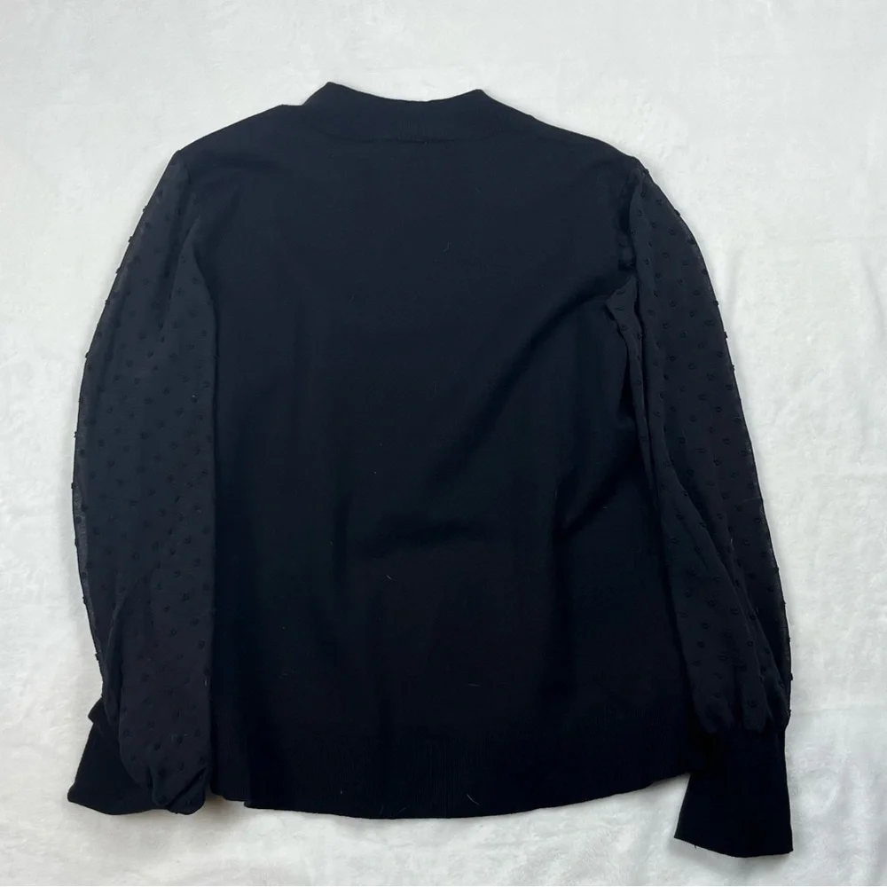 Vince Camuto Black Mock Neck Sweater with long lace sleeves - size XXL - Picture 4 of 6